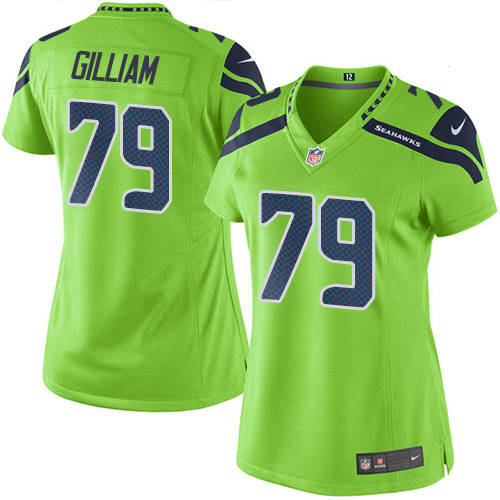 Women's Elite Garry Gilliam Nike Jersey Green - #79 Rush NFL Seattle Seahawks